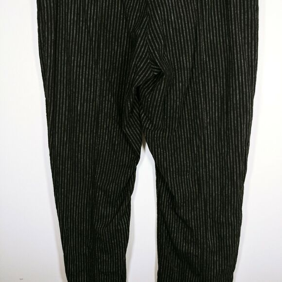 Sundance Catalog Linen Blend pants Trousers black white stripe Size 14 plus - Picture 4 of 4